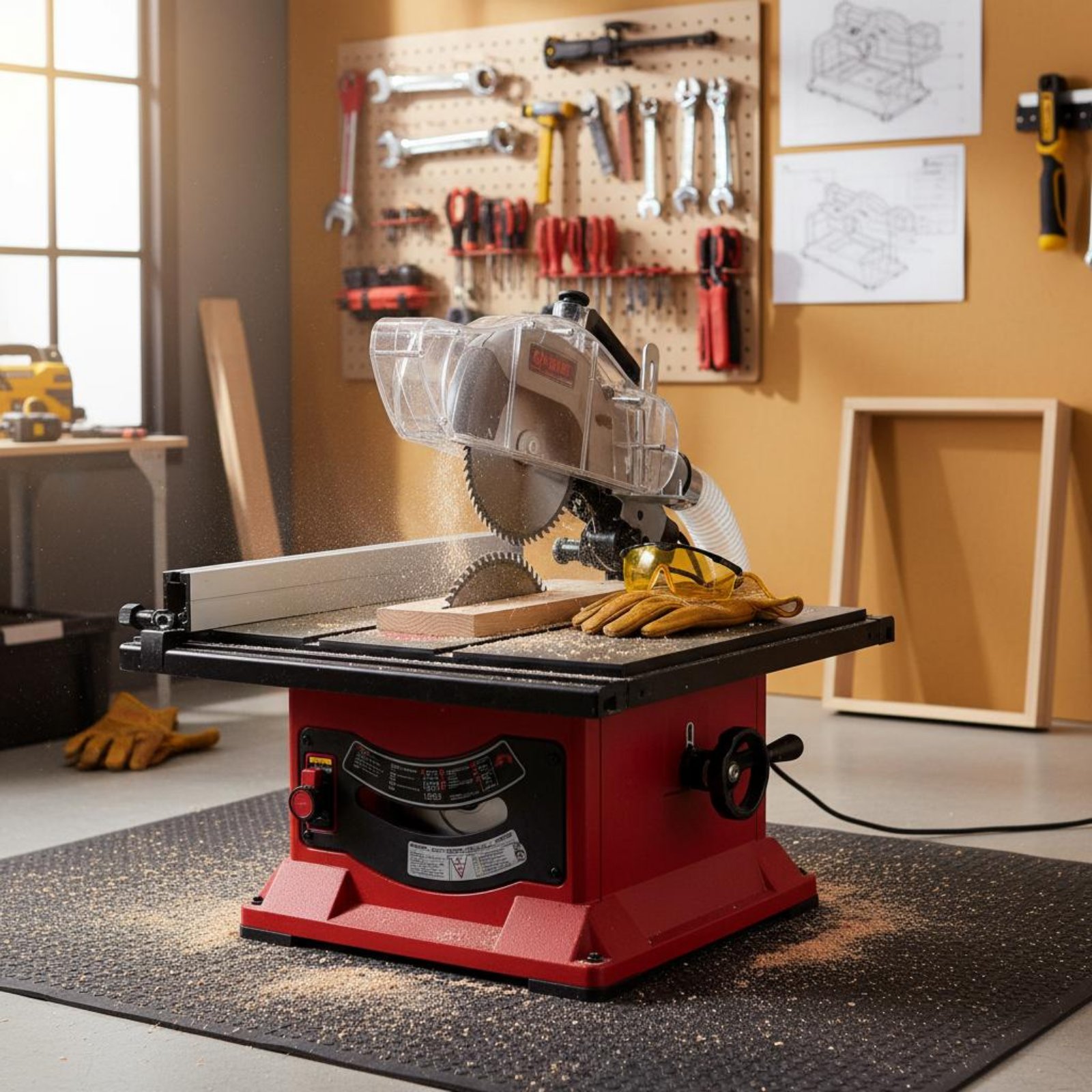 Power Tools Safety - Защитный кожух для циркулярной пилы, прозрачный,