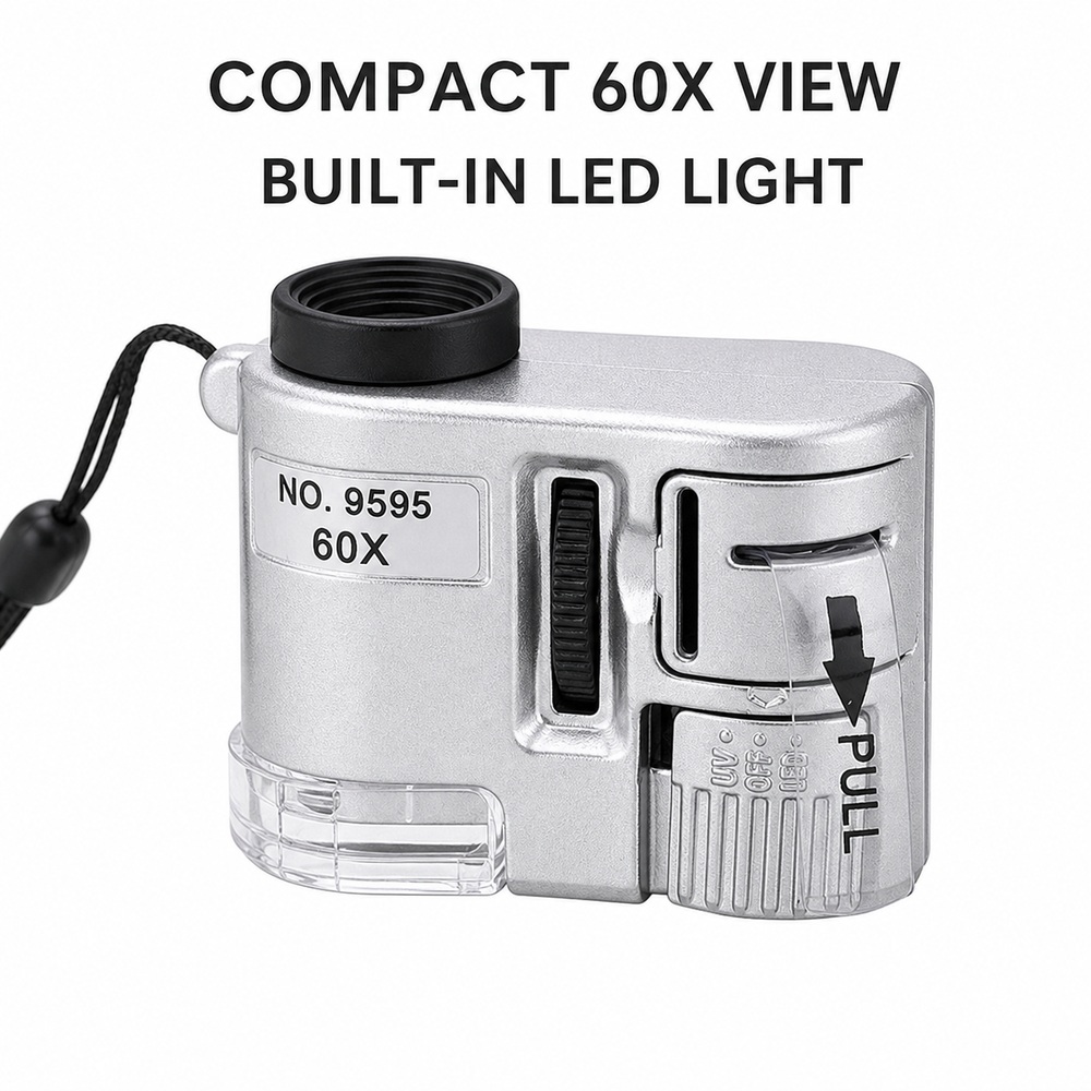 Power Tools Inspection - Мини-микроскоп с LED-подсветкой 60X, портативный монокулярный